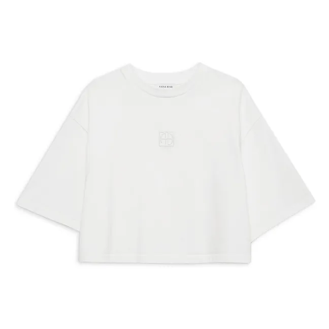 T-shirt Crop Myers Monogramme | Ivoire