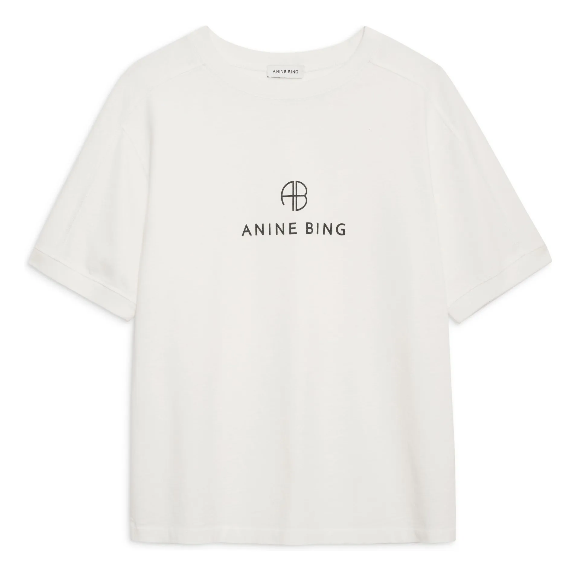 Anine Bing Ivory Jaylin Monogram T-Shirt