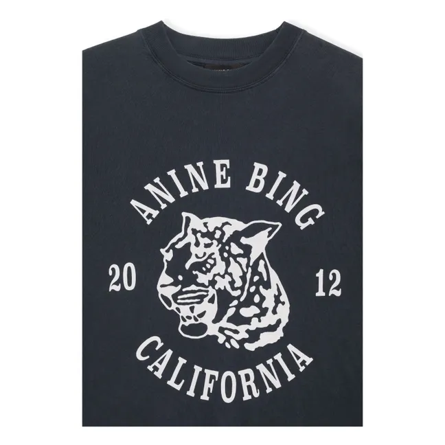 T-shirt Avi Collegiate Léopard | Noir