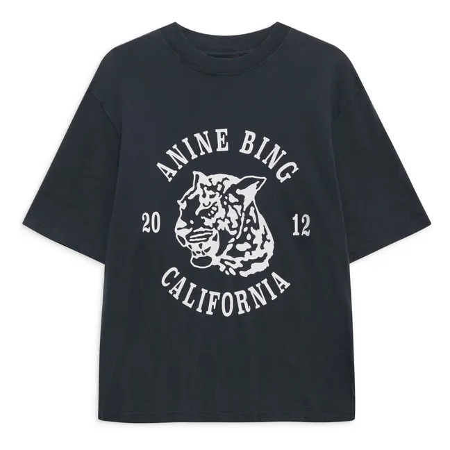 T-shirt Avi Collegiate Léopard | Noir