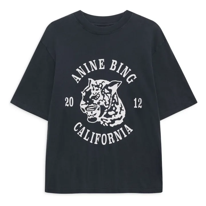 T-shirt Avi Collegiate Léopard | Noir- Image produit n°0