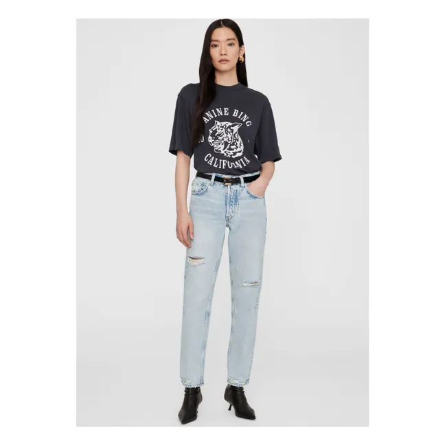 T-shirt Avi Collegiate Léopard | Noir