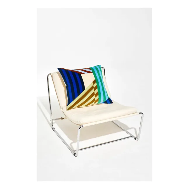 Coussin en velours Shibuya | Bleu