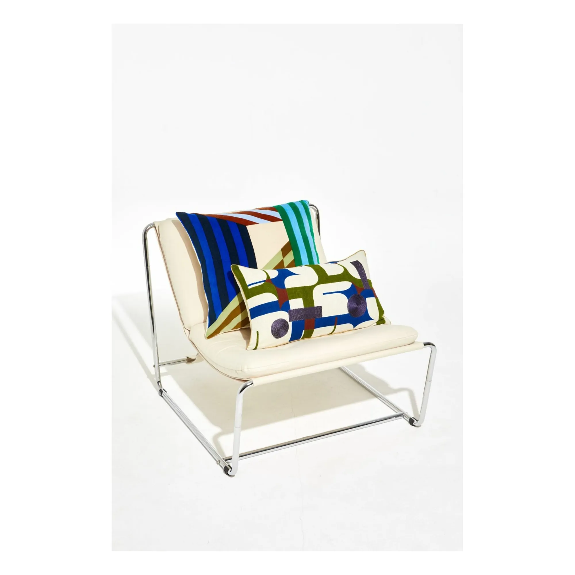 Coussin en velours Shibuya | Bleu- Image produit n°1