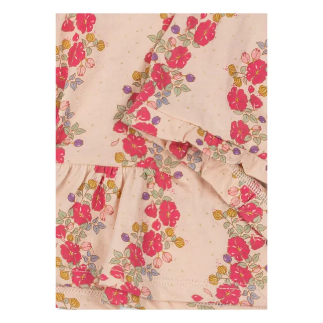 Ensemble T-Shirt et Short Famo Volant Coton Bio | Rose pâle