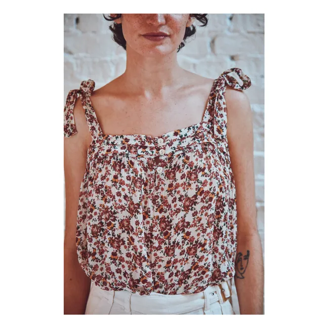 Camiseta de tirantes Bou de algodón y seda | Rosa Viejo