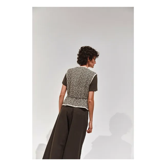 Bennet Leopard Sleeveless Vest | Black