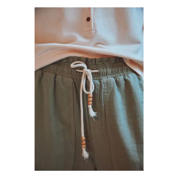 Pantalon Benjamin Coton et Lin | Vert- Image produit n°4