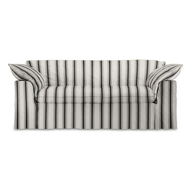 Gestreiftes 2-Sitzer-Sofa Nomad | Kreidefarbe
