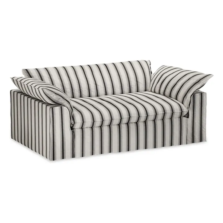 Canapé à rayures 2 places Nomad | Craie- Image produit n°0