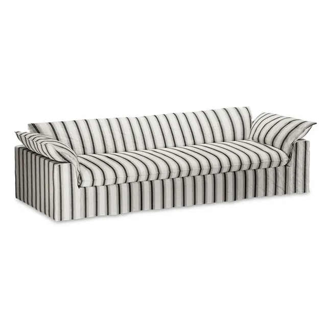 Gestreiftes 4-Sitzer-Sofa Nomad | Kreidefarbe