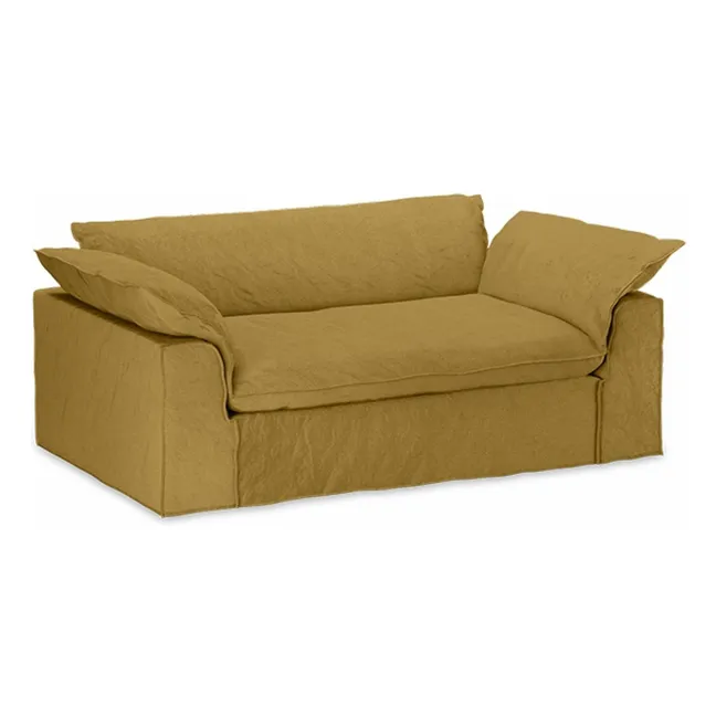Nomad 2-Sitzer Leinen-Sofa | Ocker