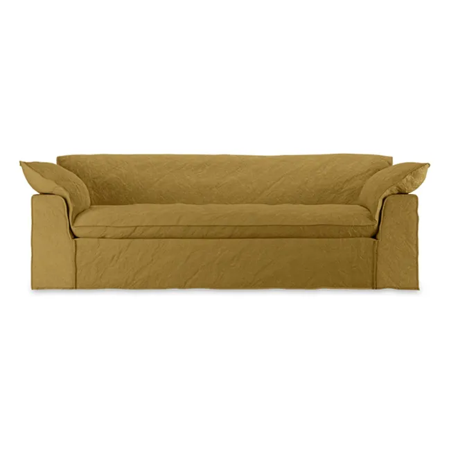 Nomad 3-Sitzer Leinen-Sofa | Ocker
