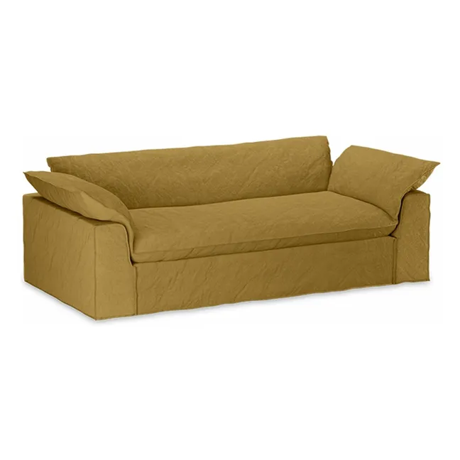 Nomad 3-Sitzer Leinen-Sofa | Ocker