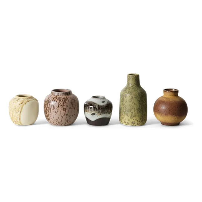 Vases en grès - Set de 5 | Multicolore