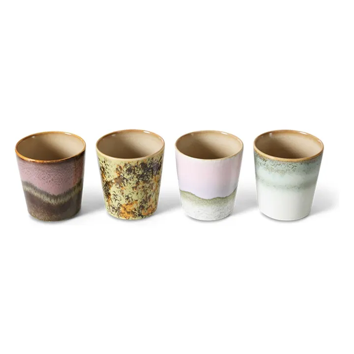 Tasses à café en grès - Set de 4 | Rose- Image produit n°2