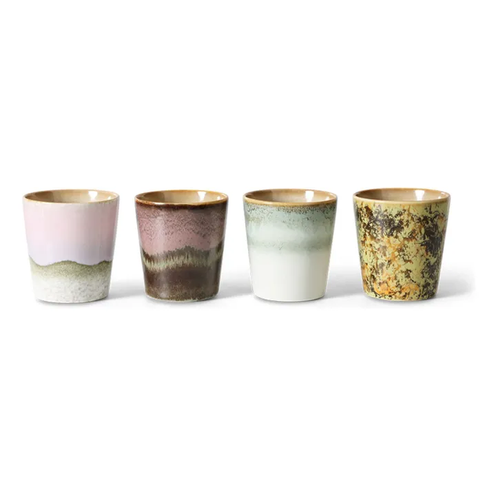 Tasses à café en grès - Set de 4 | Rose- Image produit n°0