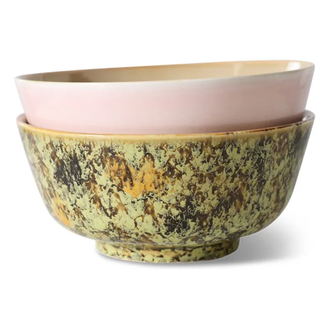 Schalen aus Steingut - 2er-Set | Rosa
