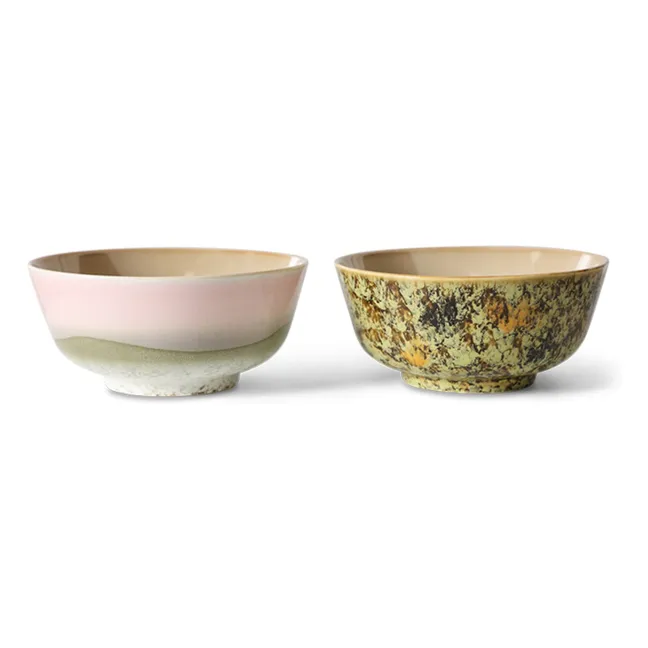 Schalen aus Steingut - 2er-Set | Rosa