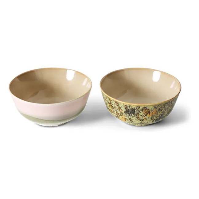 Schalen aus Steingut - 2er-Set | Rosa