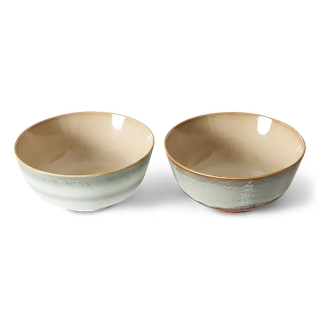 Stoneware bowls - Set of 2 | Light Blue