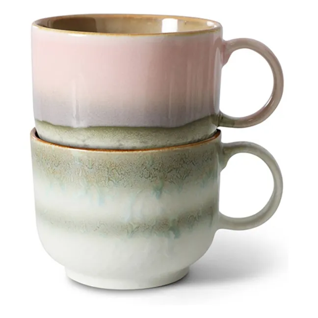 Tazas de gres - Lote de 2 | Rosa