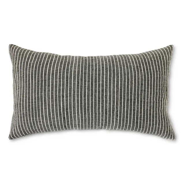 Coussin à rayures | Noir
