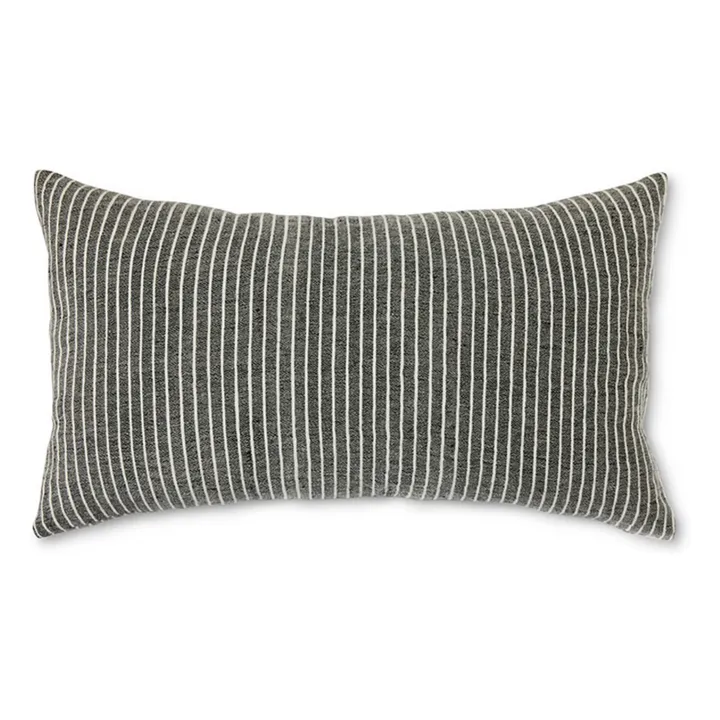Coussin à rayures | Noir- Image produit n°0