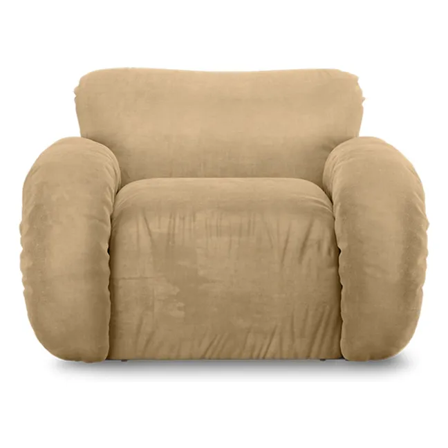 Arc velvet lounge chair | Cream