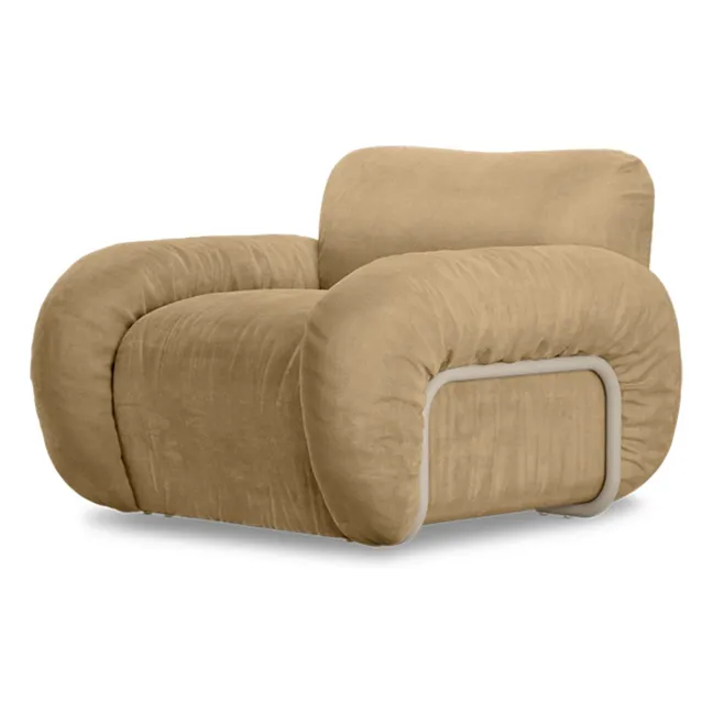 Tumbona de terciopelo Arc | Crema
