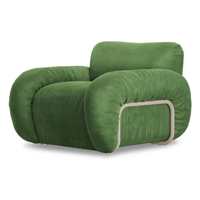 Tumbona de terciopelo Arc | Verde