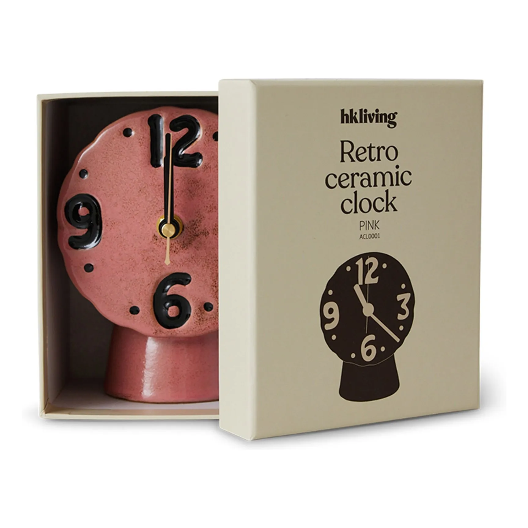 Horloge en céramique Retro | Rose- Image produit n°7