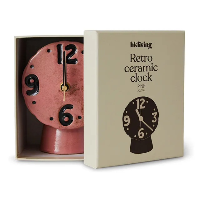 Reloj retro de cerámica | Rosa