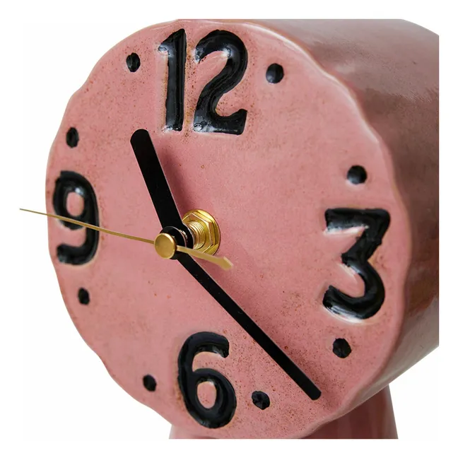 Reloj retro de cerámica | Rosa