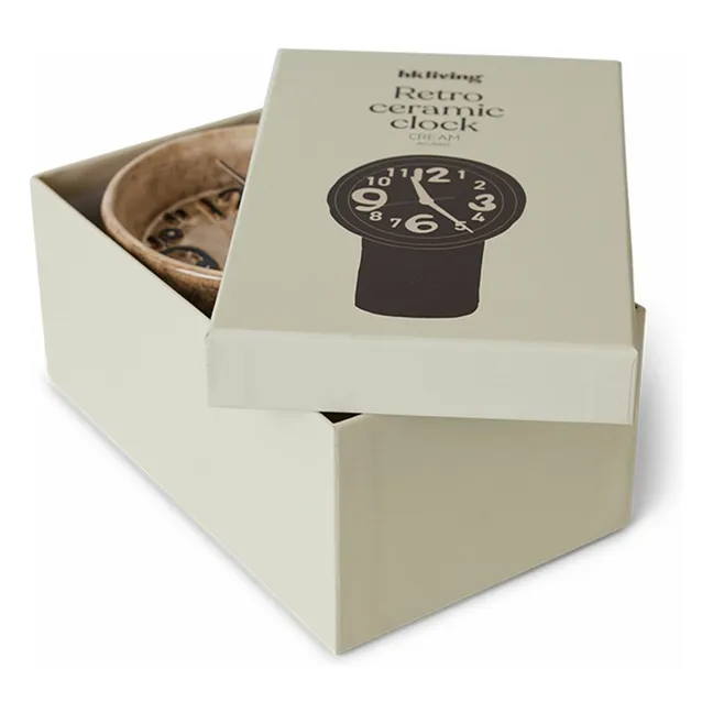 Horloge en céramique Retro | Crème
