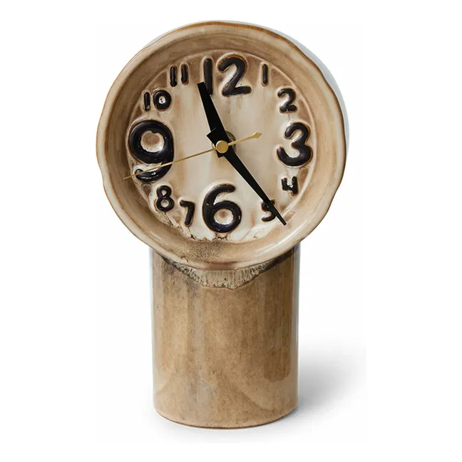 Horloge en céramique Retro | Crème