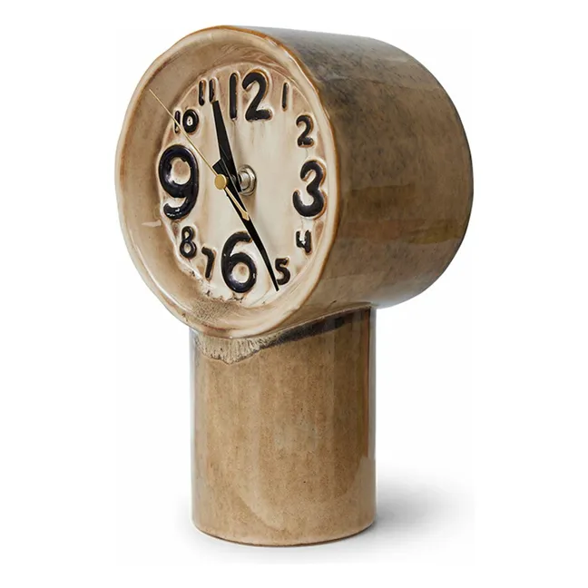 Horloge en céramique Retro | Crème