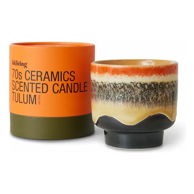 Kerze 70s ceramics Tulum | Orange
