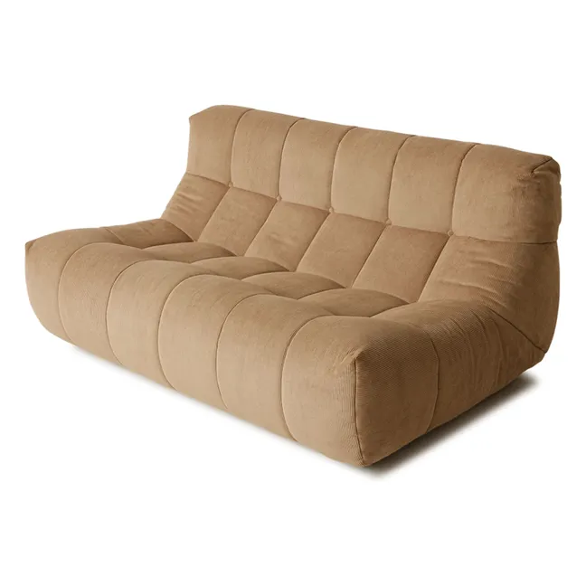 Divano lounge in velluto a coste | Marrone chiaro