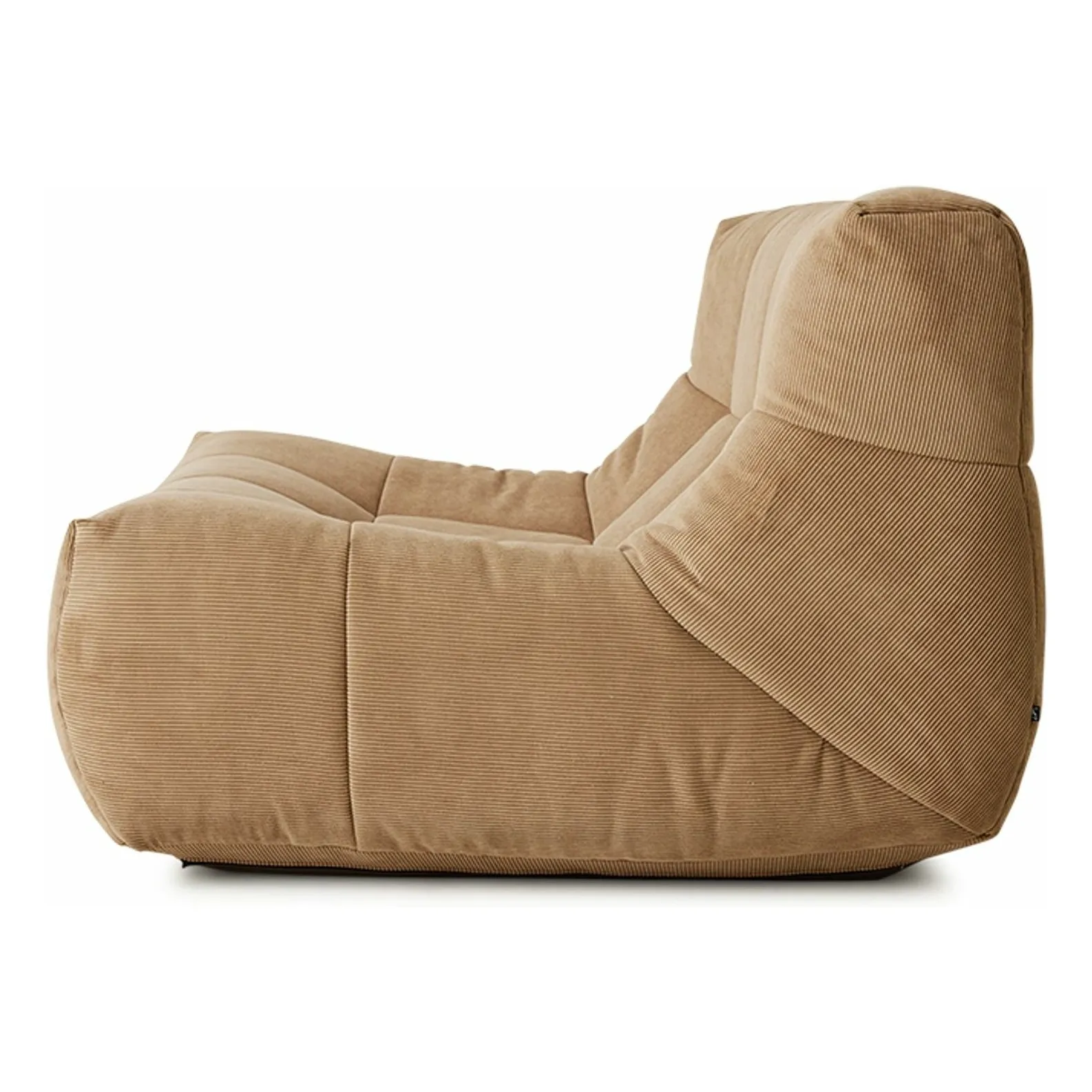 Fauteuil lounge en velours côtelé Lazy | Marron clair - Image produit n°6