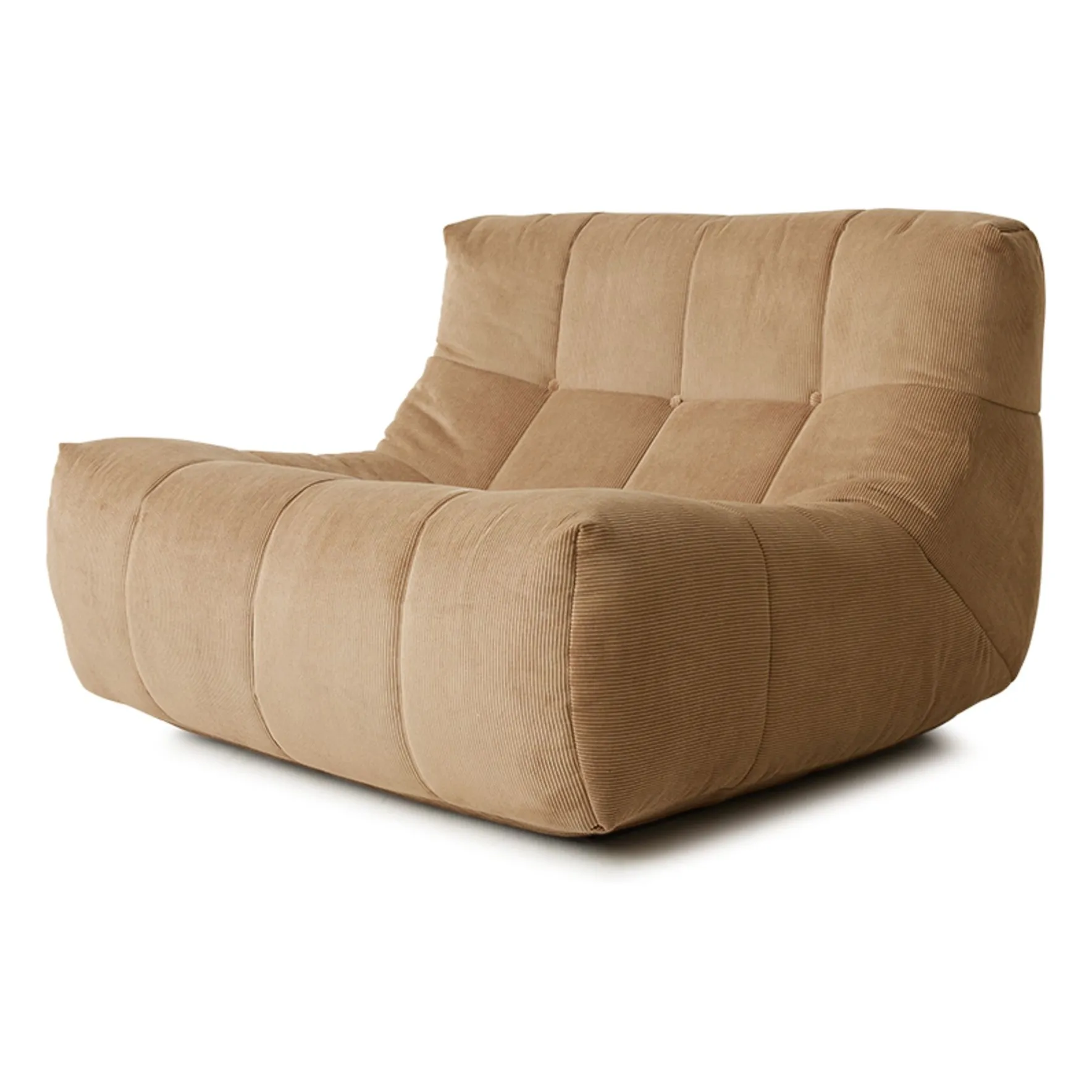 Fauteuil lounge en velours côtelé Lazy | Marron clair - Image produit n°4