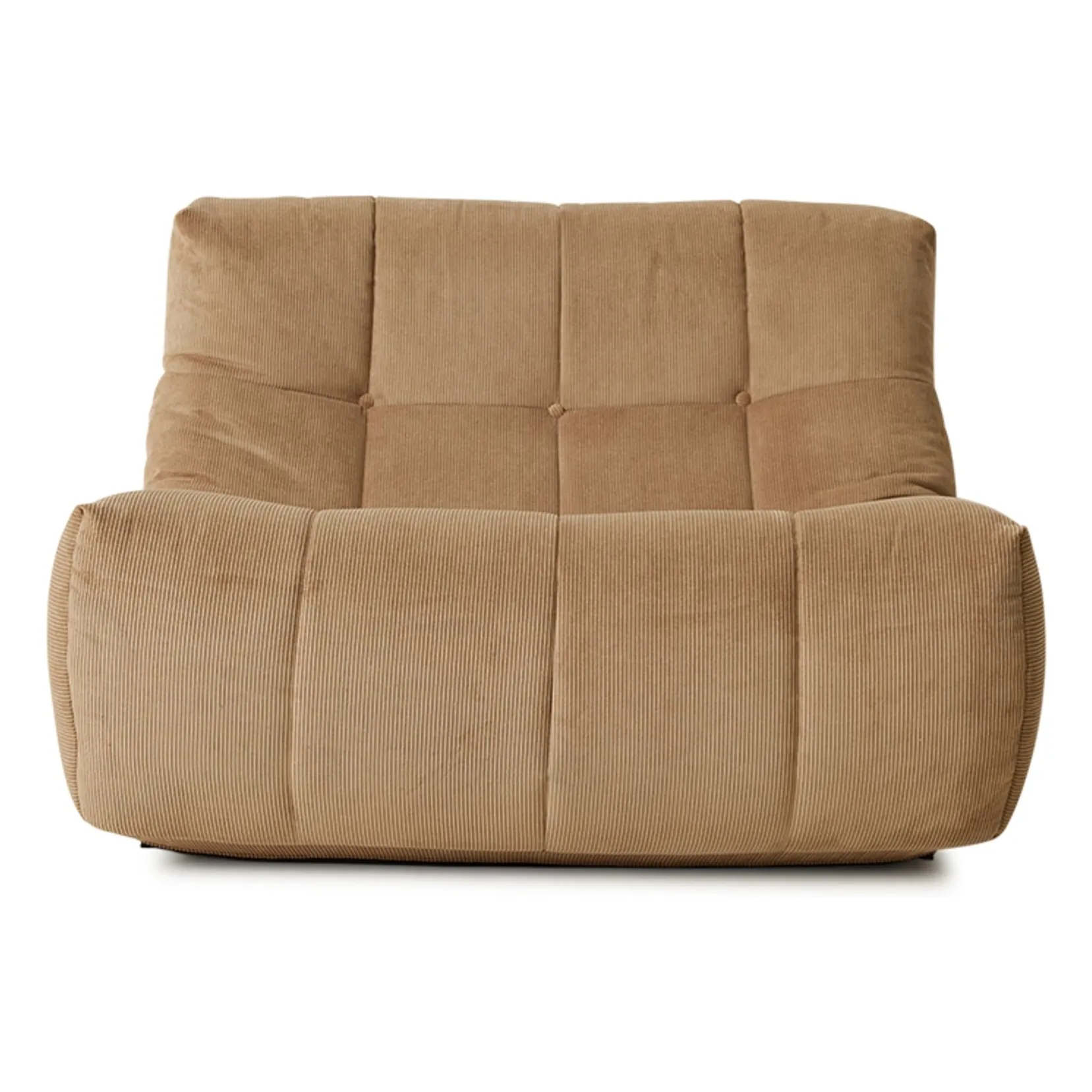 Fauteuil lounge en velours côtelé Lazy | Marron clair - Image produit n°3