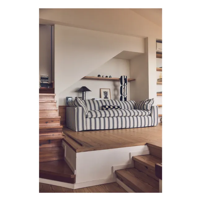 Divano Nomad 4 posti a righe | Gesso