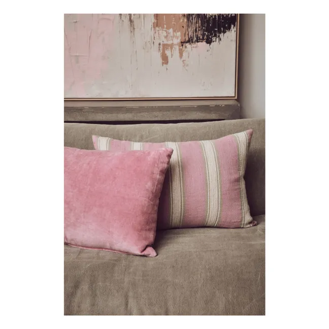 Coussin à rayures | Blush