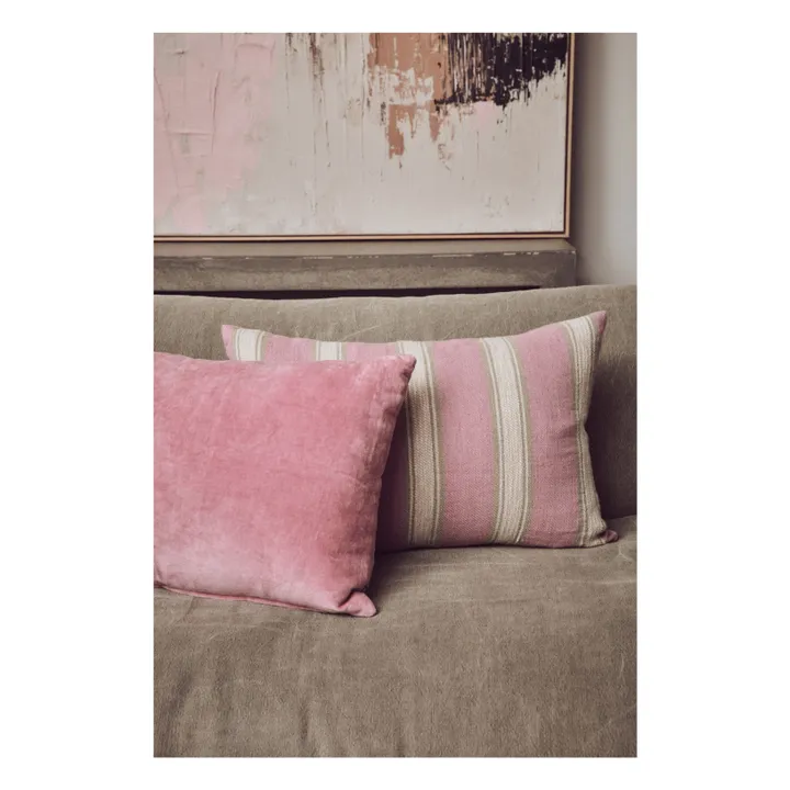 Coussin à rayures | Blush- Image produit n°1