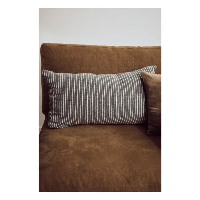 Coussin à rayures | Noir