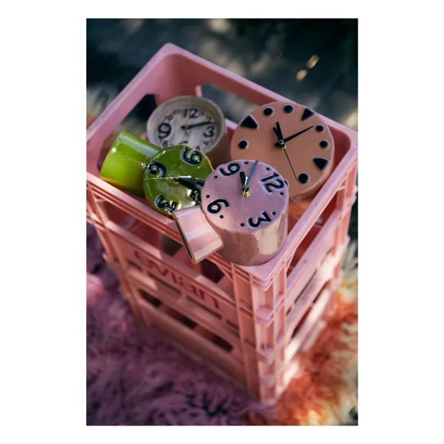 Keramikuhr Retro | Rosa