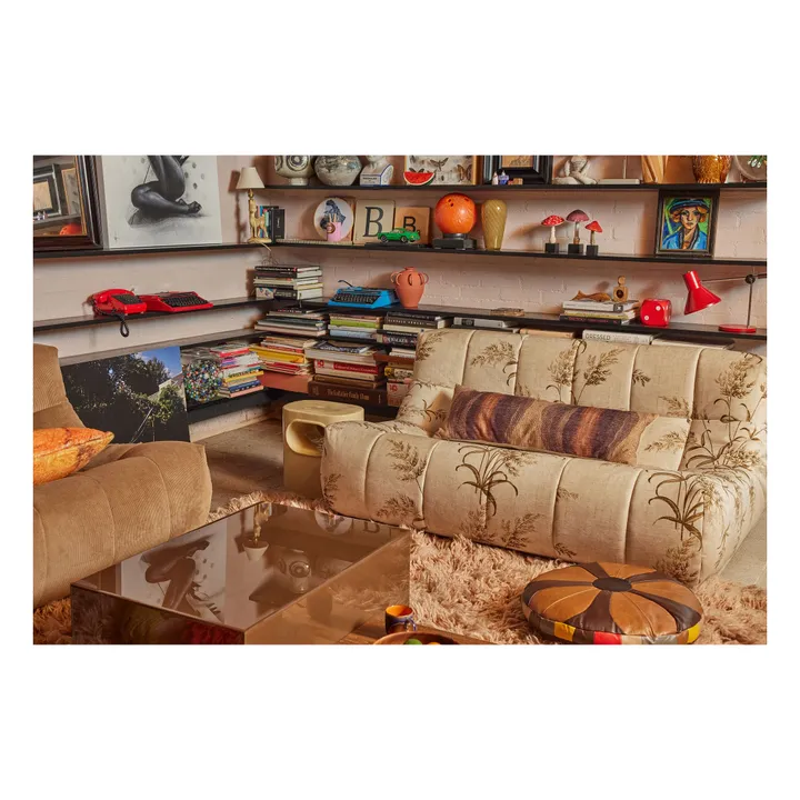 Fauteuil lounge en velours côtelé Lazy | Marron clair - Image produit n°5