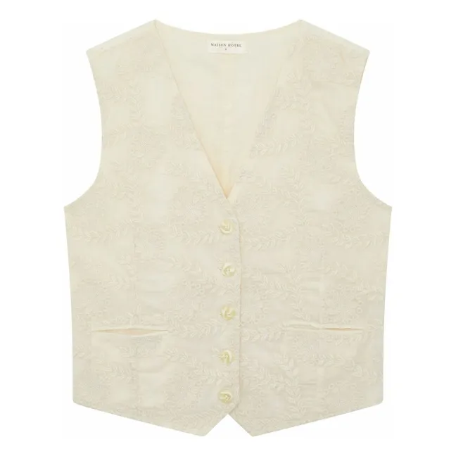 Delphine Arcachon Sleeveless Vest | Ecru