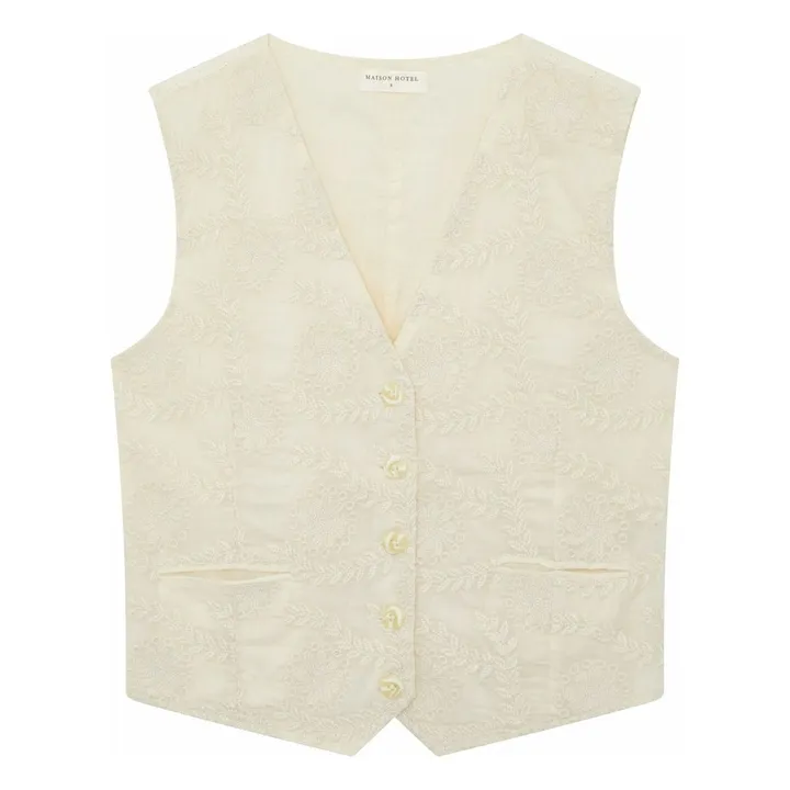 Gilet Sans Manches Arcachon Delphine | Ecru- Image produit n°0